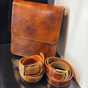 کمربند چرم طبیعی شتر مردانه