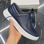 کفش چرم کادیلاک سورمه ای پاپک